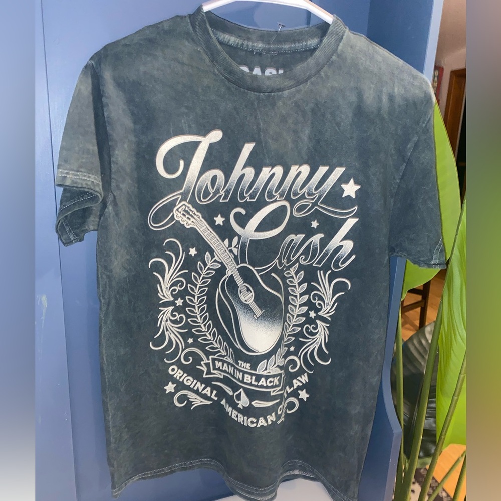 Womens Johnny Cash Graphic Tee - Gray